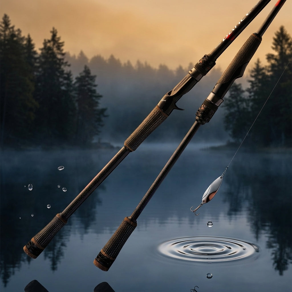 High Carbon Spinning Bass Rod med FUJI Detaljer & Spinnrulle