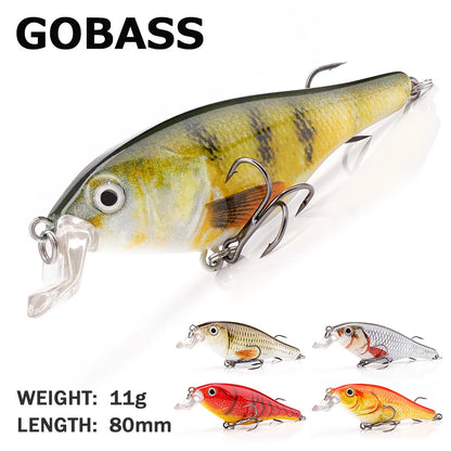 GOBASS™ Wobbler | Jerkbait 80mm – Realistisk & Huggsäker