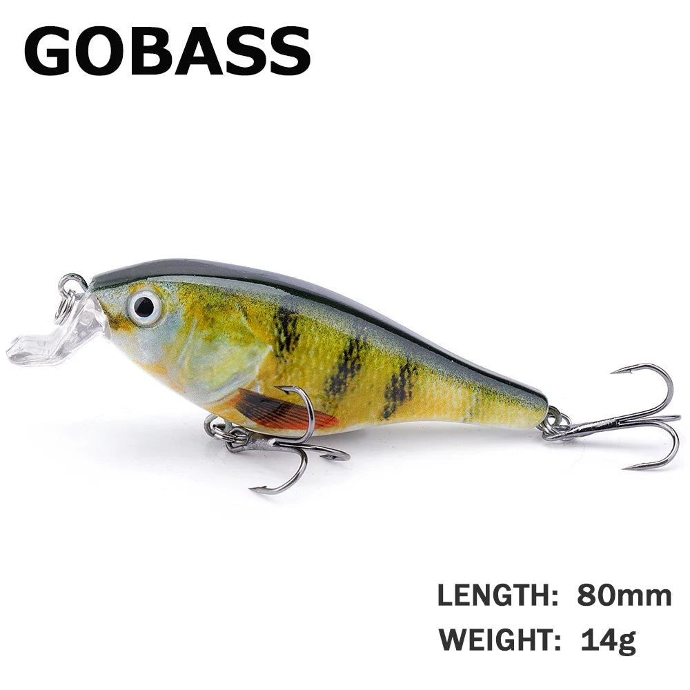 GOBASS™ Wobbler | Jerkbait 80mm – Realistisk & Huggsäker