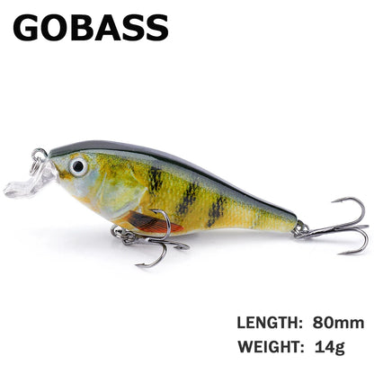 GOBASS™ Wobbler | Jerkbait 80mm – Realistisk & Huggsäker