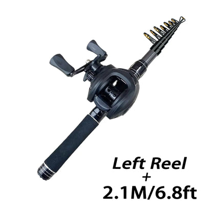 Mini Shrink 31cm bärbart teleskopiskt fiskespö i kolfiber