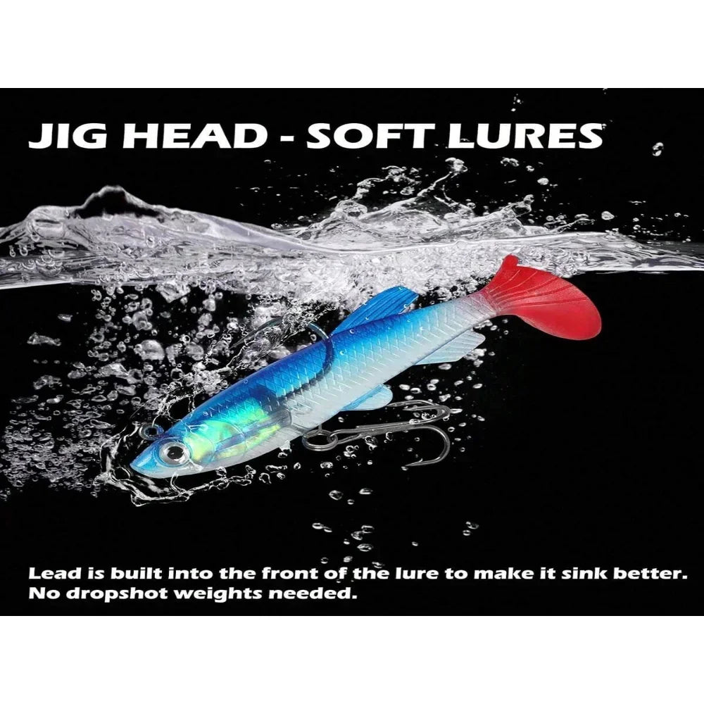 Förriggade Paddle Tail Mjuka Plast Swimbaits