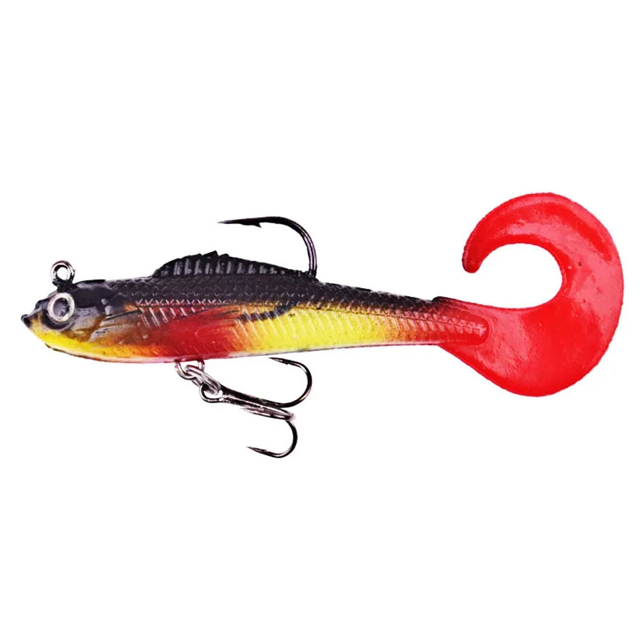 6-delad mjuk silikon Wobbler Swimbbait Set
