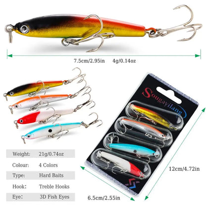 Wobbler Set 4-Pack | Fishing Lures for Perch, Pike & Zander