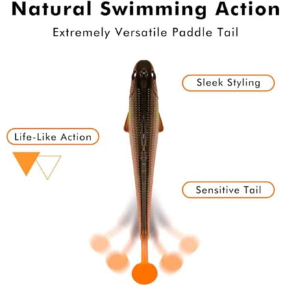 Shadtale förriggade mjuka swimbaits med BKK-krokar