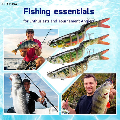 3-pack långsamt sjunkande glid- och simcrankbaits