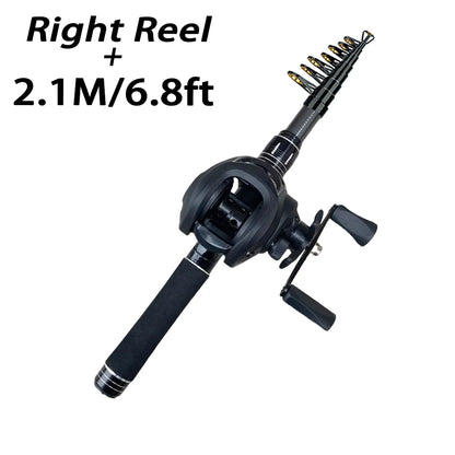 Mini Shrink 31cm bärbart teleskopiskt fiskespö i kolfiber