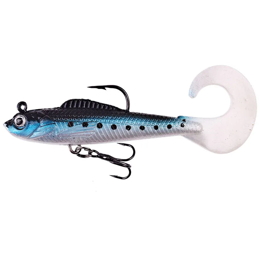 6-delad mjuk silikon Wobbler Swimbbait Set