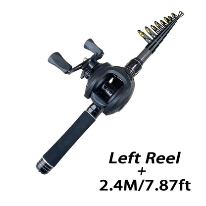Mini Shrink 31cm bärbart teleskopiskt fiskespö i kolfiber