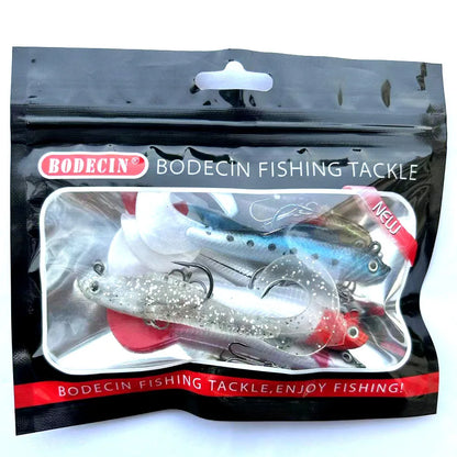 6-delad mjuk silikon Wobbler Swimbbait Set