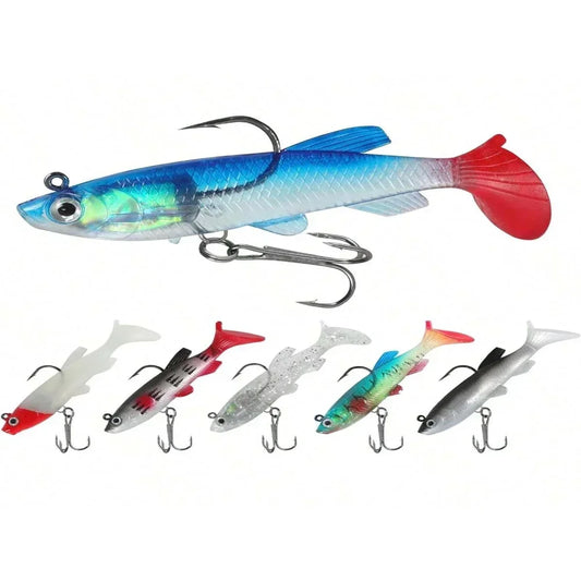 Förriggade Paddle Tail Mjuka Plast Swimbaits