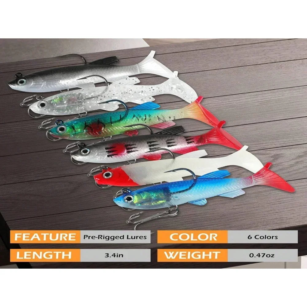 Förriggade Paddle Tail Mjuka Plast Swimbaits