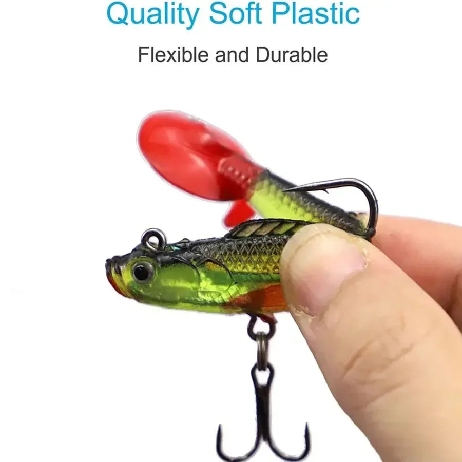 6-delad mjuk silikon Wobbler Swimbbait Set