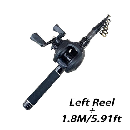 Mini Shrink 31cm bärbart teleskopiskt fiskespö i kolfiber