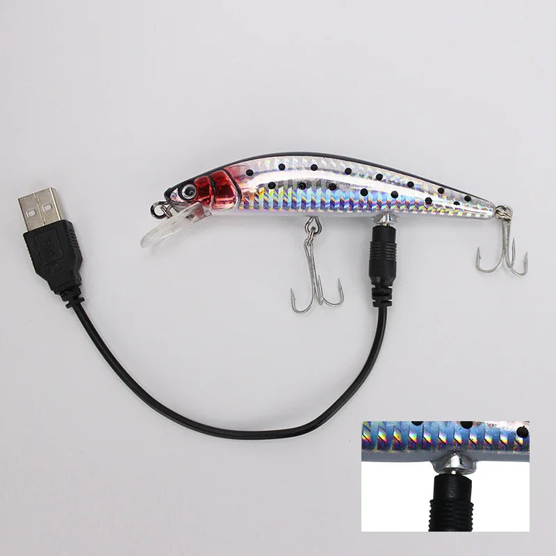 USB-uppladdningsbart LED-vibrerande lockbete