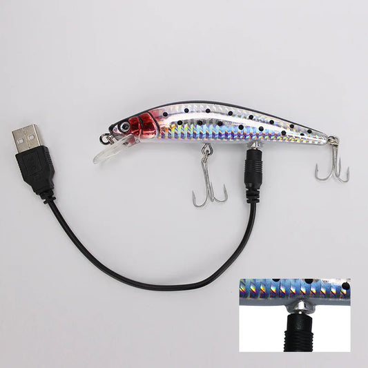 USB-uppladdningsbart LED-vibrerande lockbete