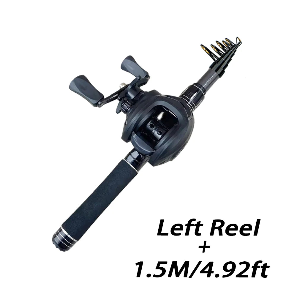 Mini Shrink 31cm bärbart teleskopiskt fiskespö i kolfiber