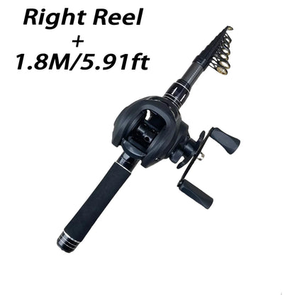 Mini Shrink 31cm bärbart teleskopiskt fiskespö i kolfiber