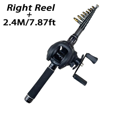 Mini Shrink 31cm bärbart teleskopiskt fiskespö i kolfiber