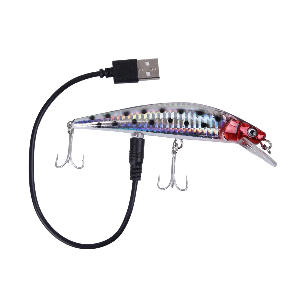USB-uppladdningsbart LED-vibrerande lockbete