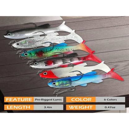 Förriggade Paddle Tail Mjuka Plast Swimbaits