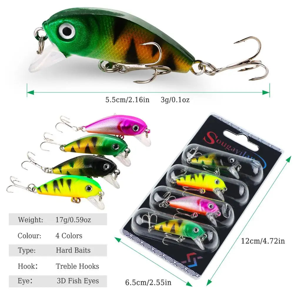 Wobbler Set 4-Pack | Fishing Lures for Perch, Pike & Zander