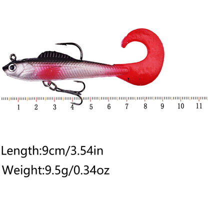 6-delad mjuk silikon Wobbler Swimbbait Set