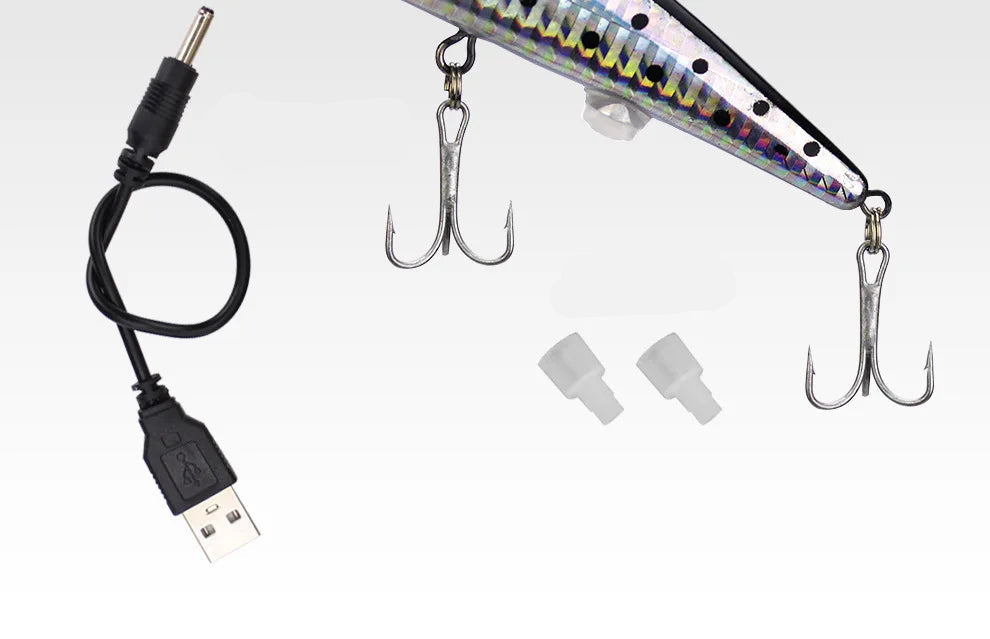 USB-uppladdningsbart LED-vibrerande lockbete