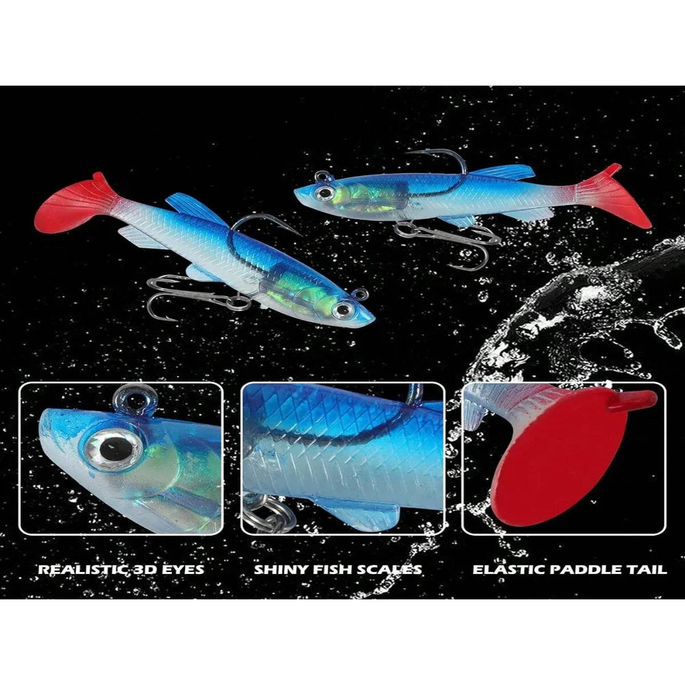 Förriggade Paddle Tail Mjuka Plast Swimbaits