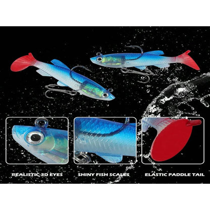 Förriggade Paddle Tail Mjuka Plast Swimbaits