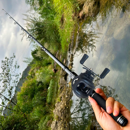 Mini Shrink 31cm bärbart teleskopiskt fiskespö i kolfiber