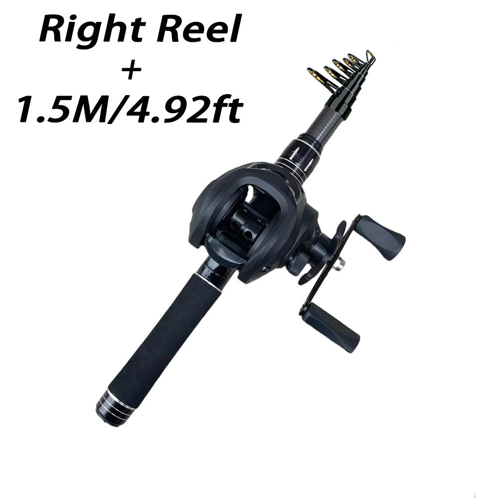 Mini Shrink 31cm bärbart teleskopiskt fiskespö i kolfiber