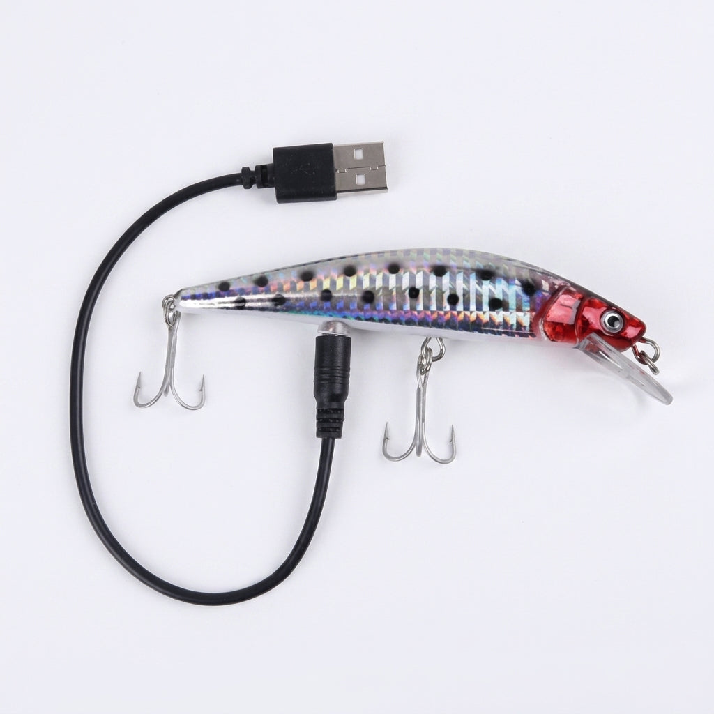 USB-uppladdningsbart LED-vibrerande lockbete