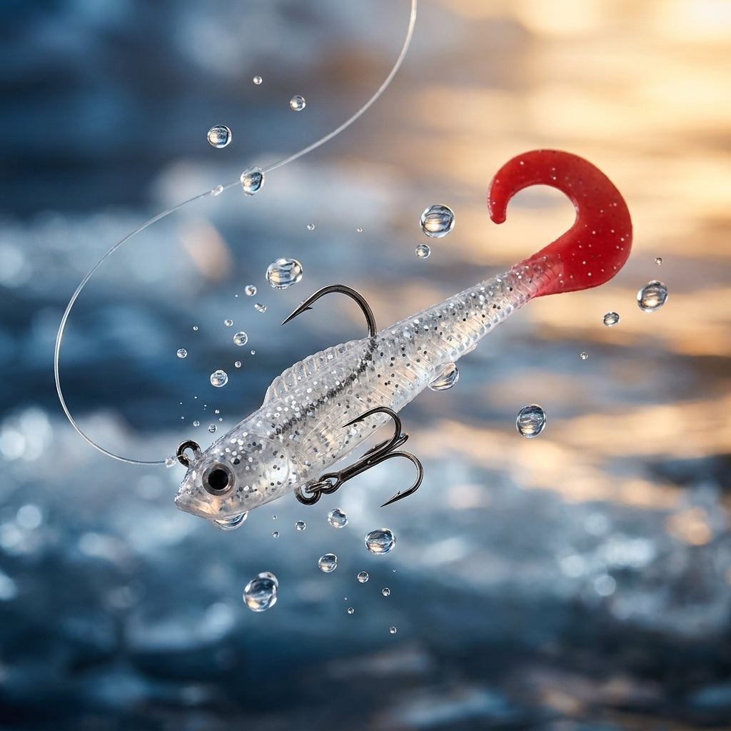 6-delad mjuk silikon Wobbler Swimbbait Set