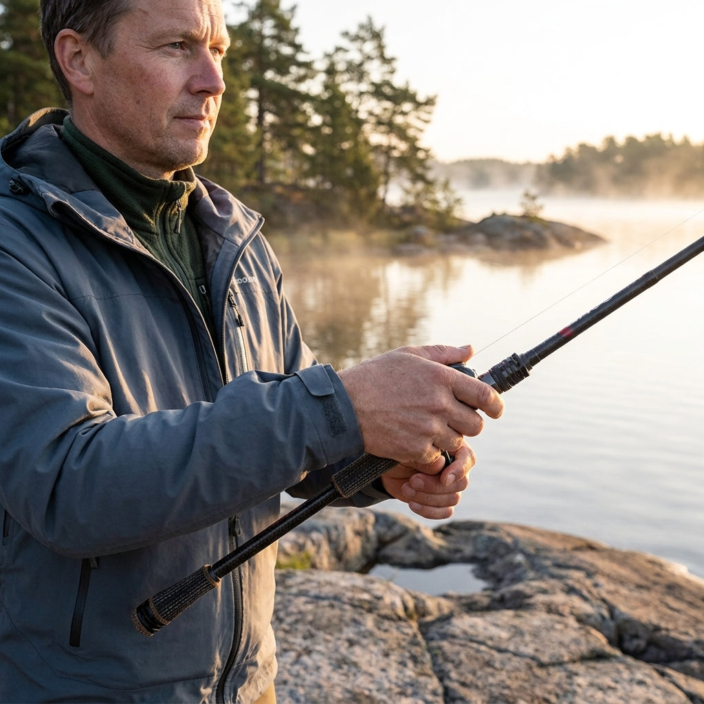 High Carbon Spinning Bass Rod med FUJI Detaljer & Spinnrulle