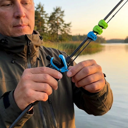 Snabbt verktygslöst fiskespöfäste