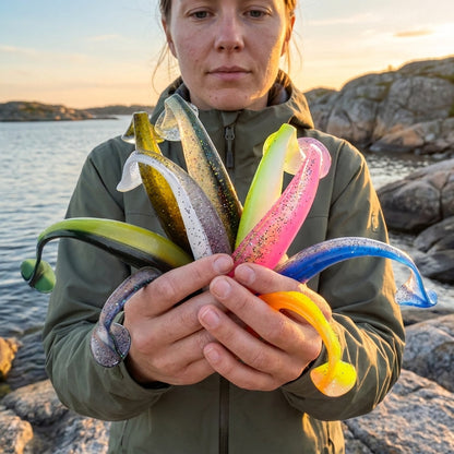 9 cm mjuka badbeten med paddelstjärt (10-pack)