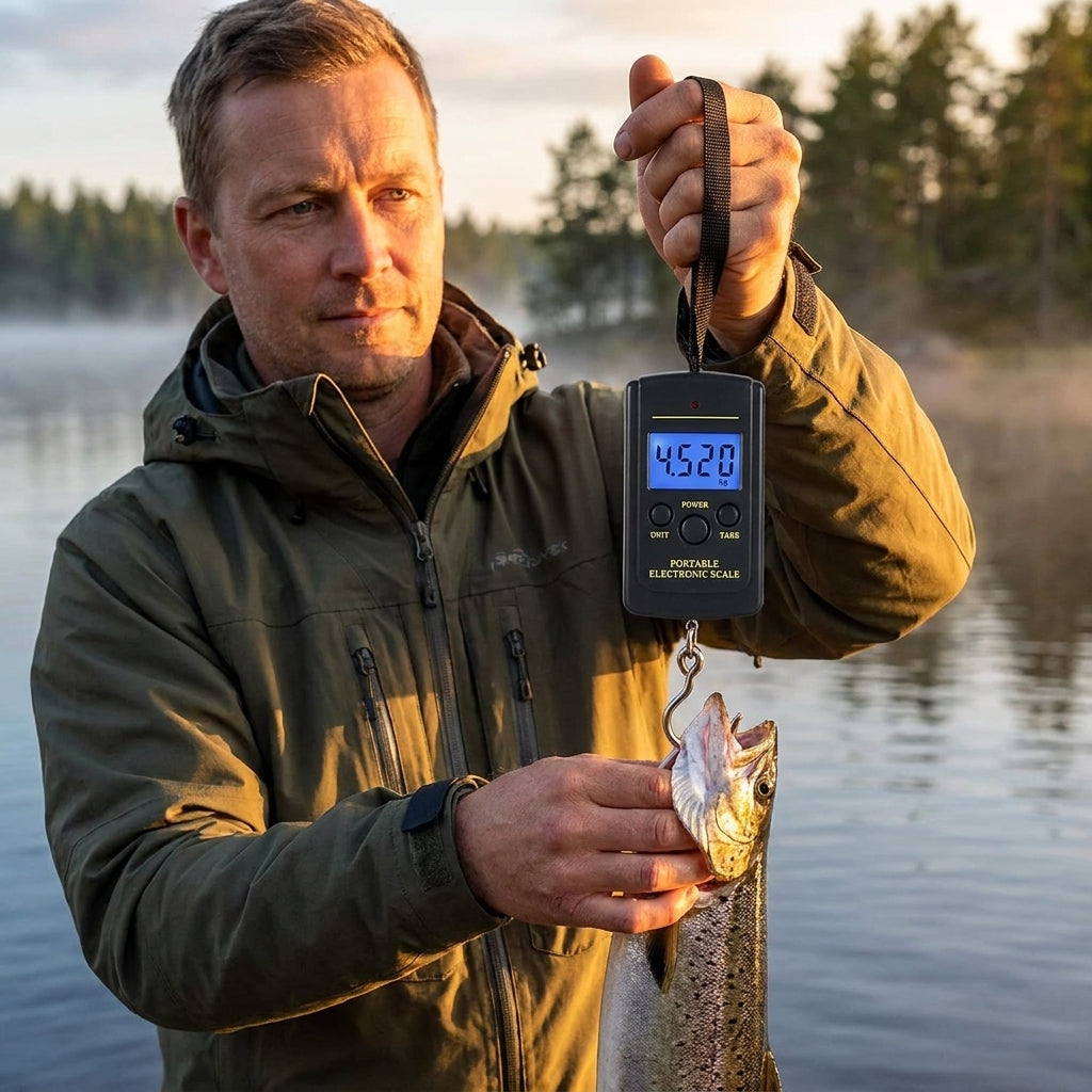 Digital fiskevåg med måttband