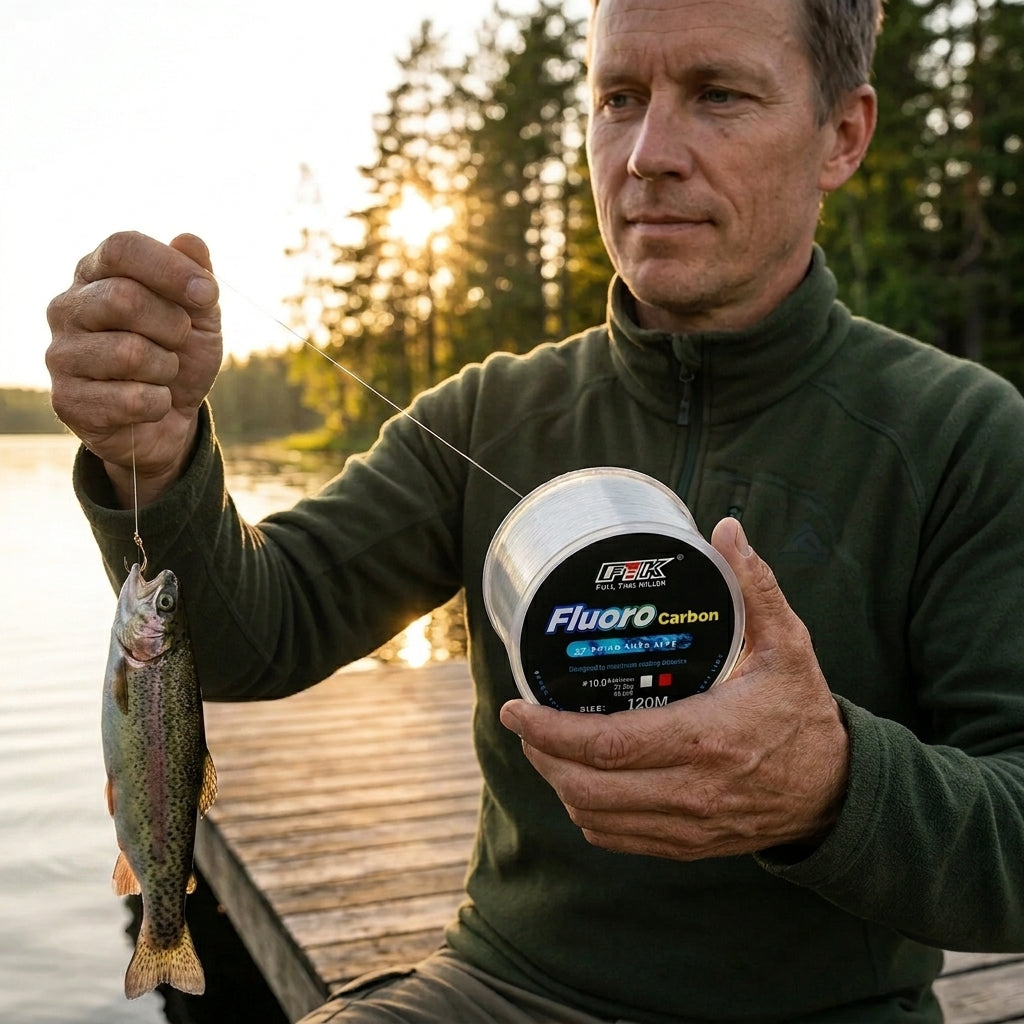 Fluorocarbon Fiskelina 120M | Osynlig & Slitstark
