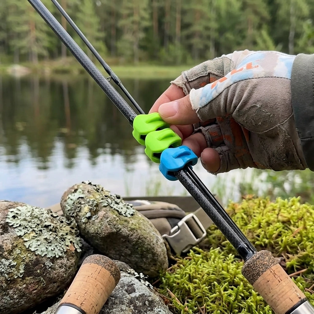 Snabbt verktygslöst fiskespöfäste